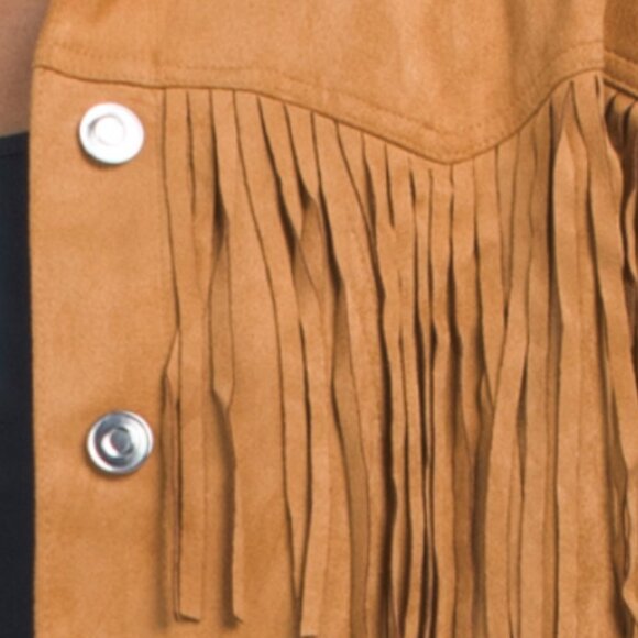 MOON RIVER Faux Suede Fringe Jacket - Picture 3 of 3